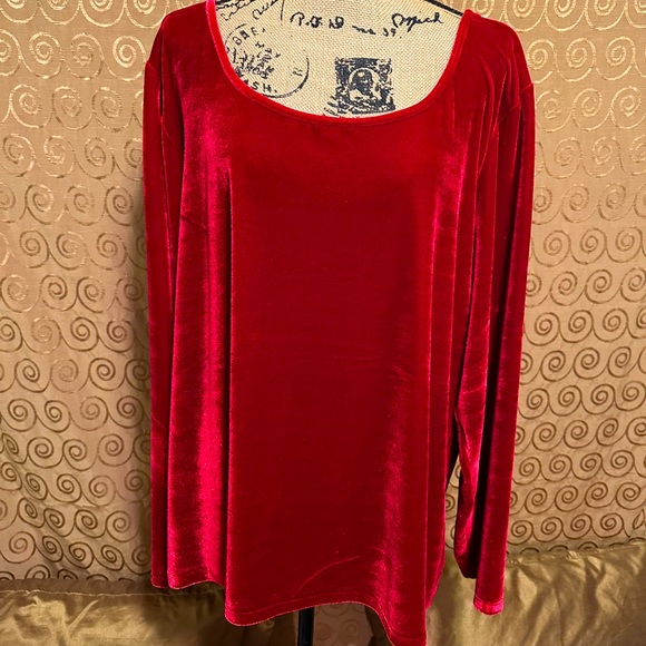 Susan Graver Tops - 🎄SUSAN GRAVER🎄CHRISTMAS RED VELVET TUNIC